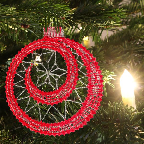 556 Klöppelbrief Weihnachtskugel "Nostalgie"